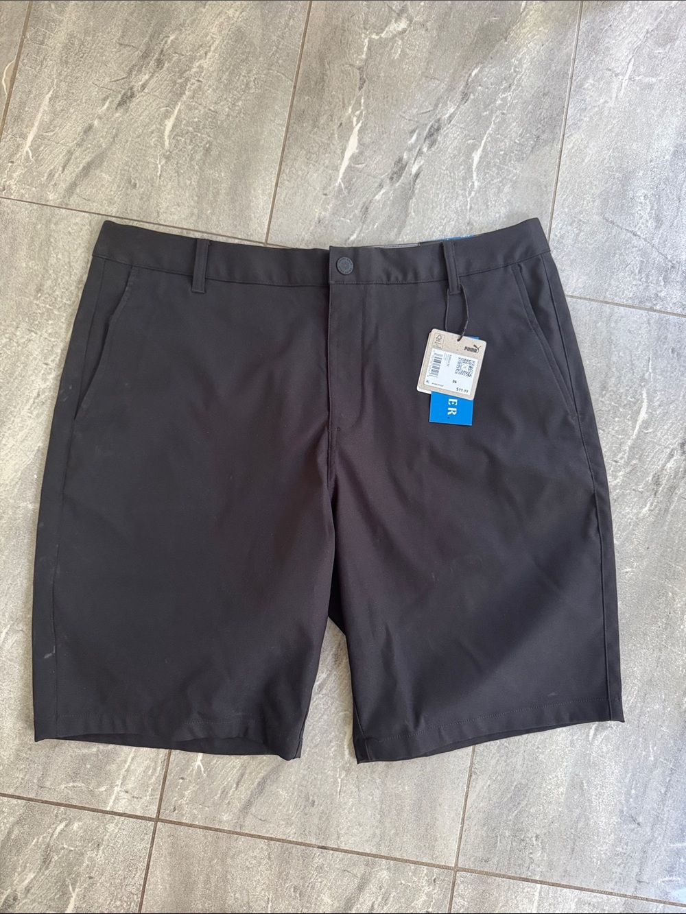 NWT Puma Men's Black Flat-Front Performance Shorts